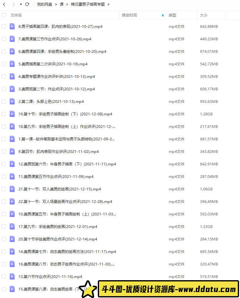 【缺课】画酿幸福棉花圃2021男子插画专题手绘和板绘课【画质不错只有视频】-斗斗图