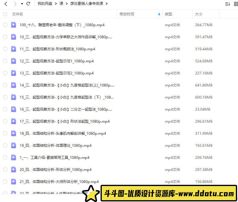 【缺课】彦谈素描人像专练课2022【画质高清只有视频】-斗斗图