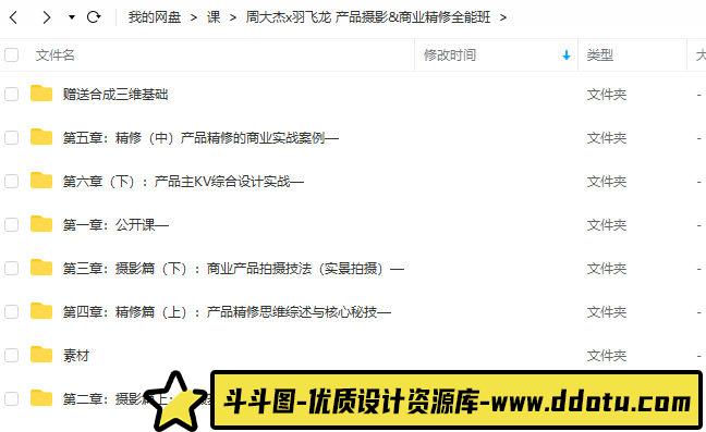 周大杰商业精修&产品摄影全能班2022年1月结课【画质还行有大部分素材】-斗斗图