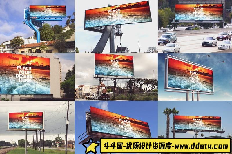 [PS样机模型]50款广告牌展示样机模板超级套装打包下载