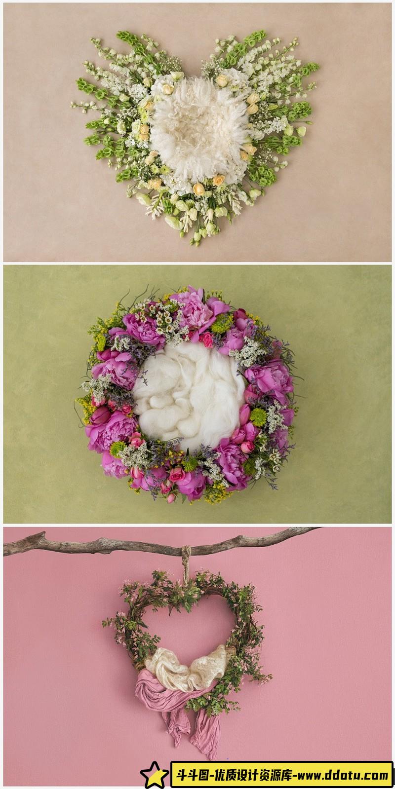 [背景素材]新生儿童宝宝摄影抠图PSD/JPG换背景模版后期合成素材