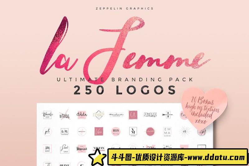 [PS样机模型]365个Logos徽标标志素材包-365MinimalLogosBundle-斗斗图
