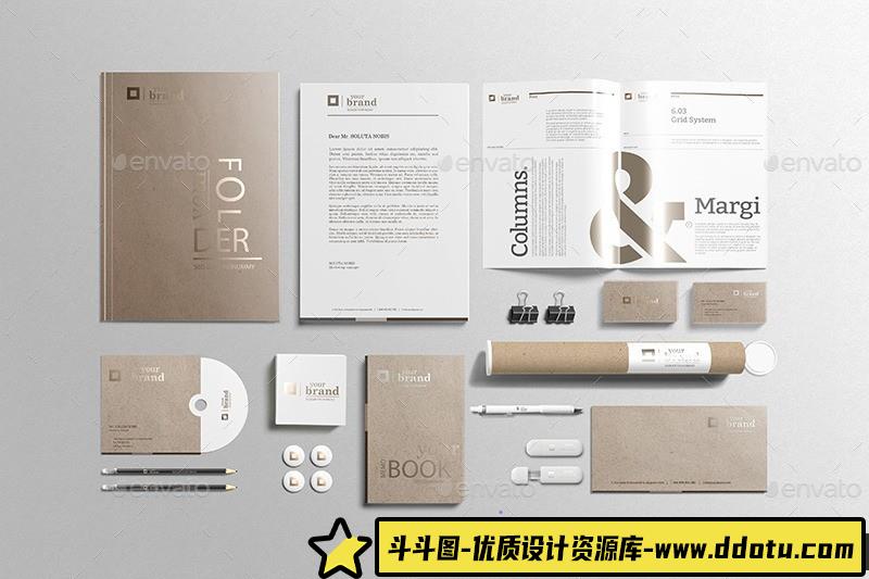 [VI设计,]公司业务广告品牌手册PSD模板素材BrandManualV964-斗斗图