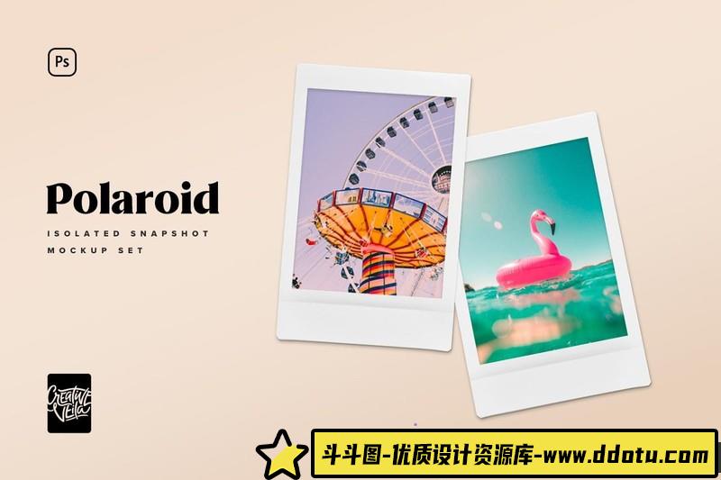 [PS样机模型]六个宝丽来快照图片PSD样机模型PolaroidSnapshotPictureMock-ups-斗斗图