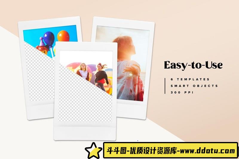 [PS样机模型]六个宝丽来快照图片PSD样机模型PolaroidSnapshotPictureMock-ups