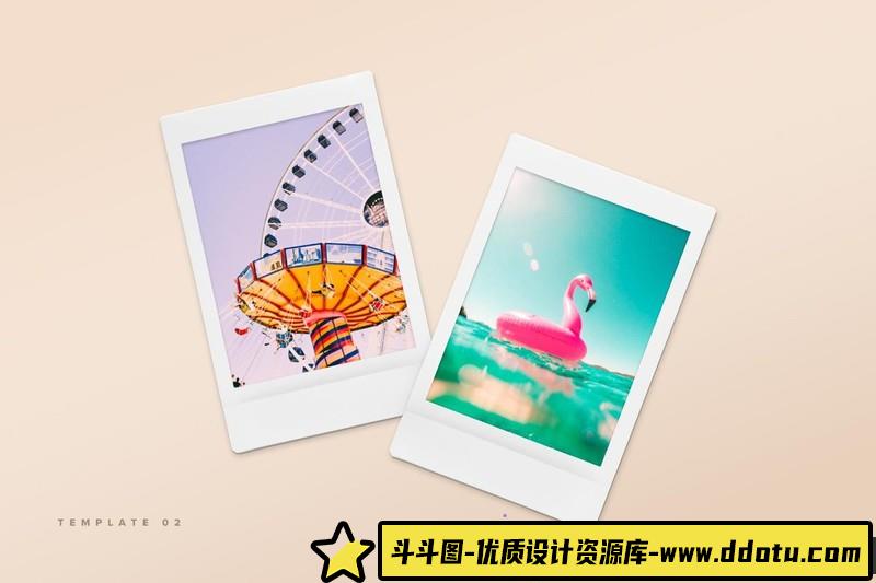 [PS样机模型]六个宝丽来快照图片PSD样机模型PolaroidSnapshotPictureMock-ups