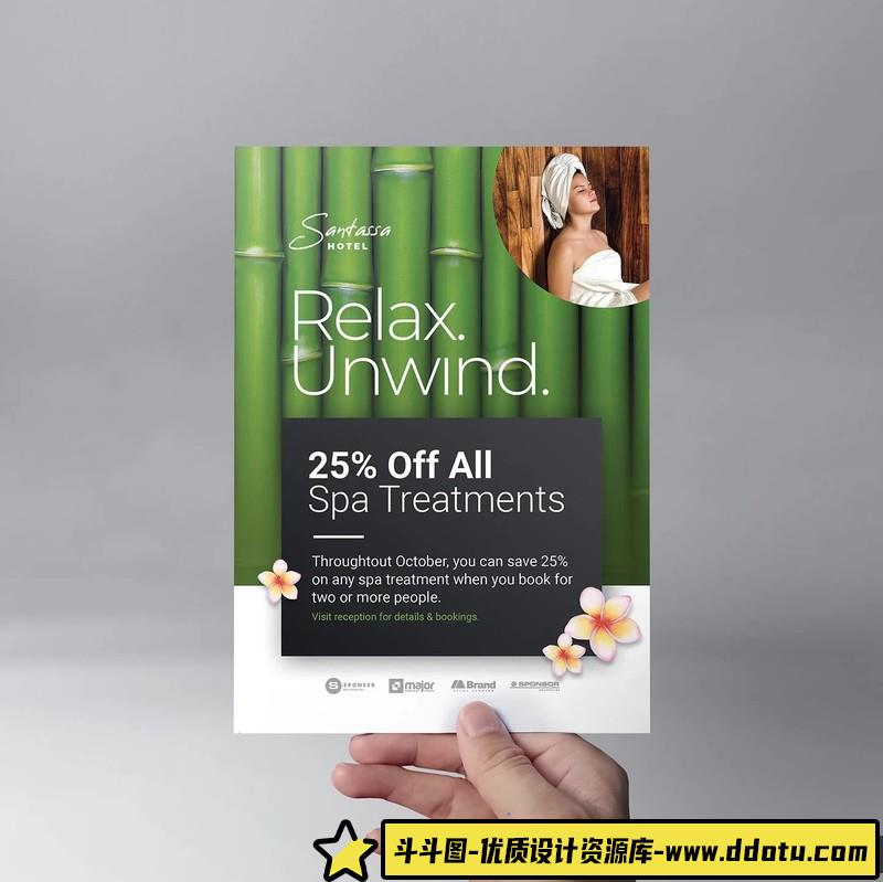 [创意设计]spa宣传单海报PSD分层源文件模板