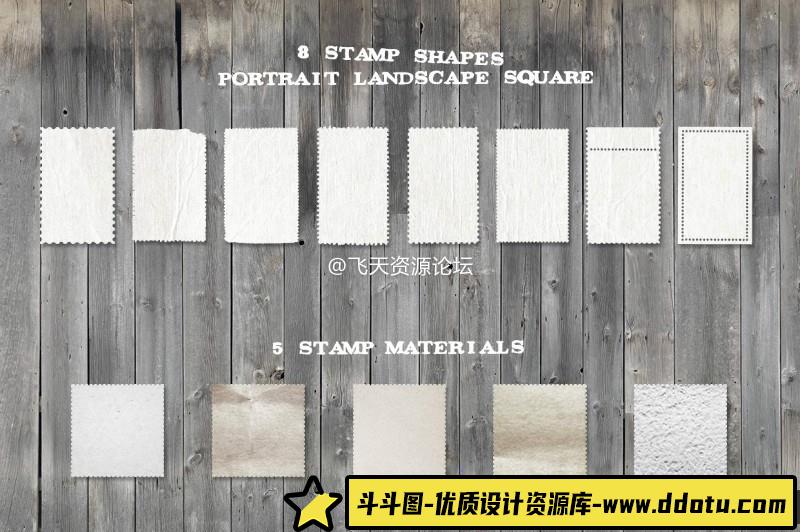 [PS样机模型]复古做旧邮票Mockup