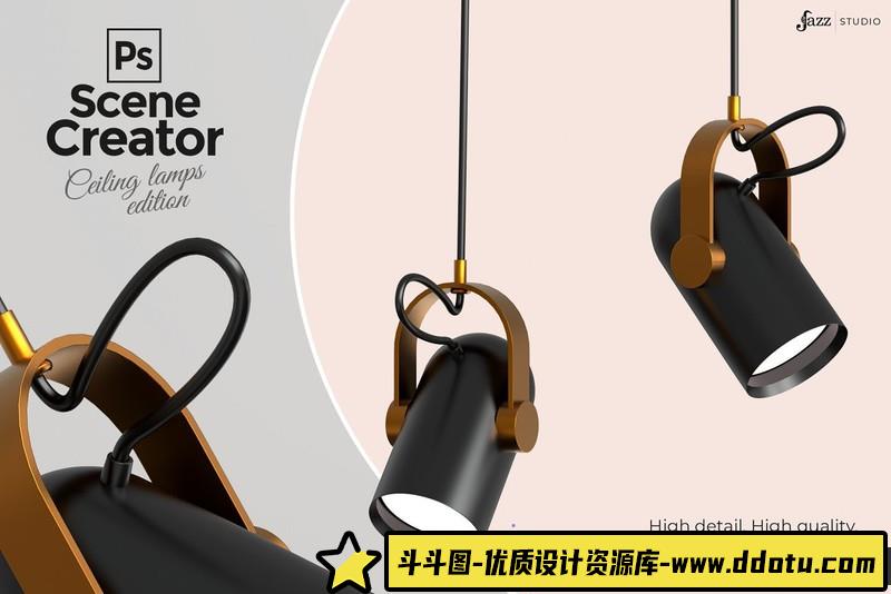[室内设计]演播室30盏射灯吸顶灯室内设计艺术品场景创建者高质量30PSD模型