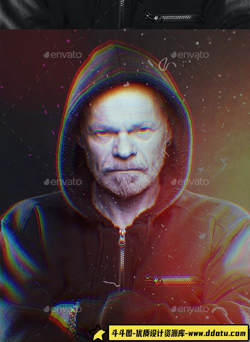 [创意设计]一键3D照片效果智能对象PSD模板-一键替换图片