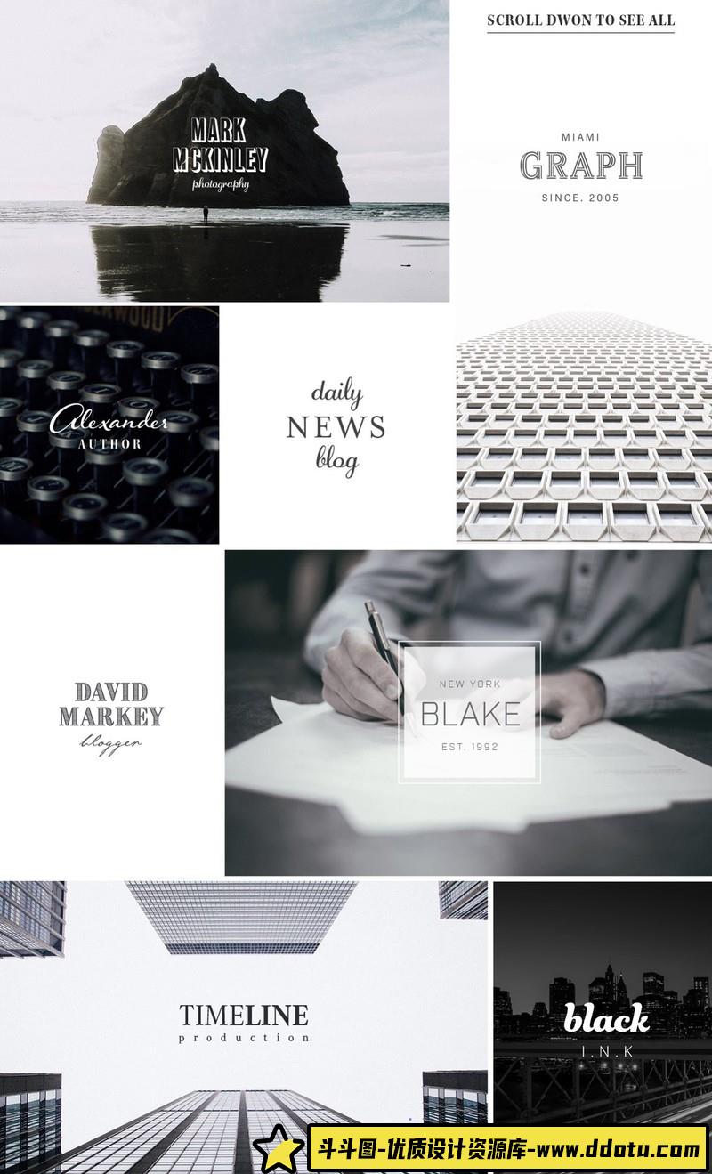 [艺术字体]640个网站,博客,时尚,杂志,沙龙,美容院,摄影预制LOGO标志徽标超级包