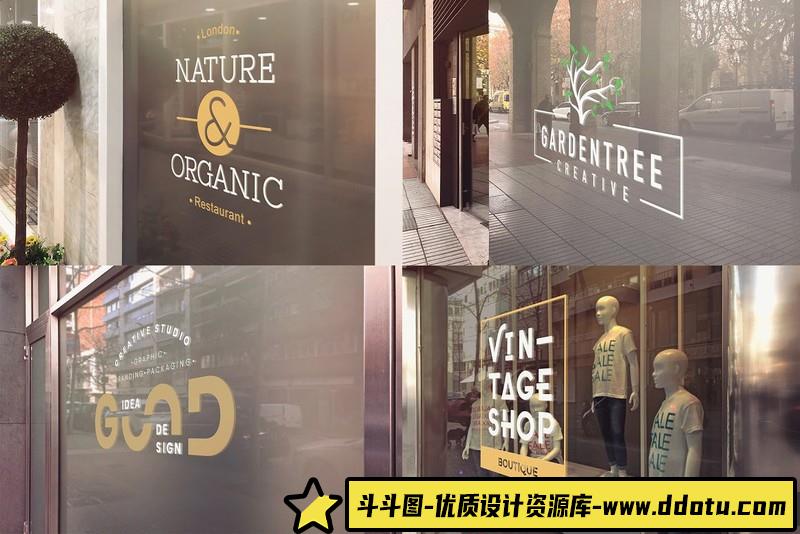 [PS样机模型]玻璃墙LOGO标志徽标PSD样机模型包GlassLogoMockupsBundlex25