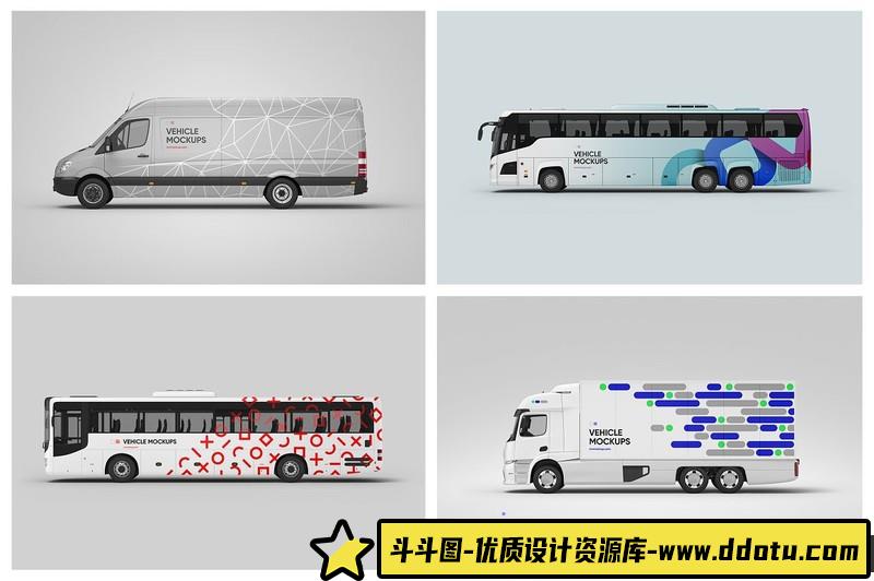 [PS样机模型]21个各种交通车辆PSD样机模型场景设计工具包