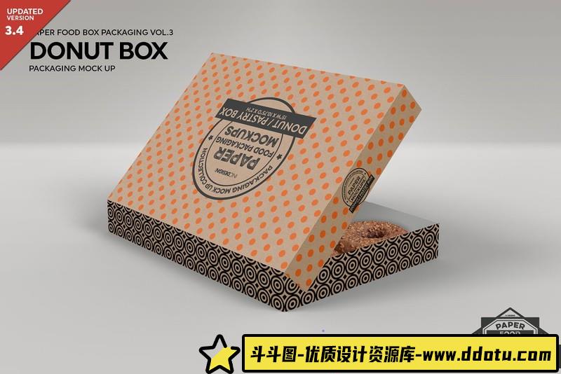 [PS样机模型]甜甜圈包装盒PSD样机模型DonutBoxPackagingMockup