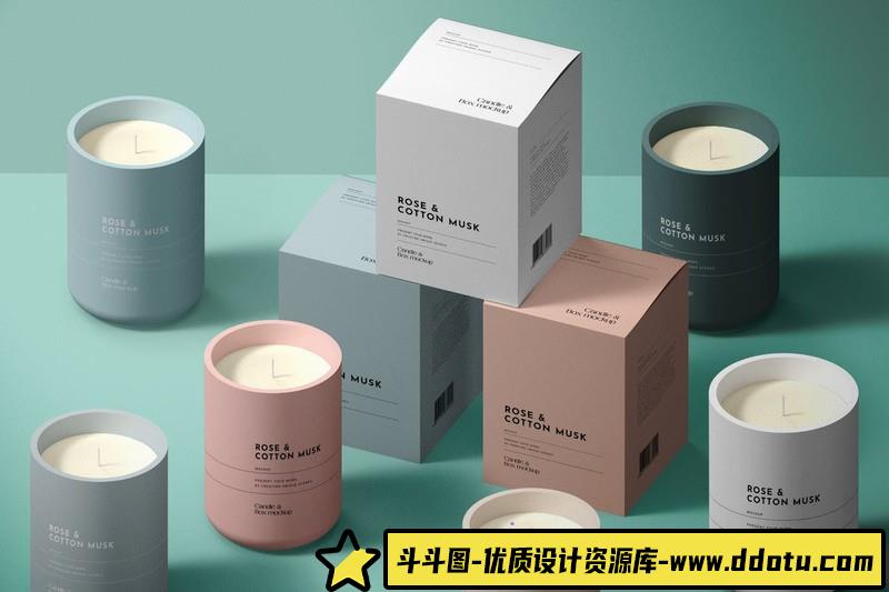 [PS样机模型]蜡烛和盒子场景PSD样机模型CandleandBoxSceneMockup-斗斗图