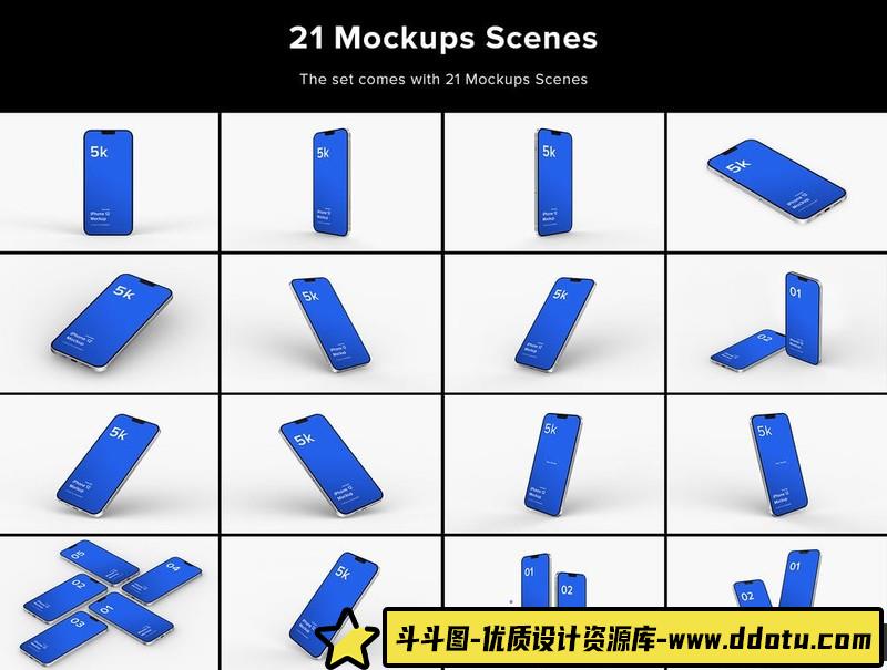 [PS样机模型]高级粘土iPhone12样机模型ClayMockupSet高级智能贴图PSD样机