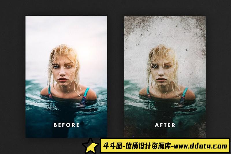 [PS样机模型]复古电影海报照片效果PS样机PSD模板智能对象一键替换