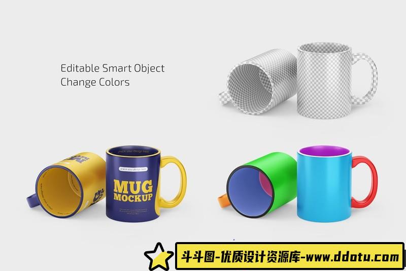 [PS样机模型]哑光杯子ps样机模型套装PSD样机智能贴图模型