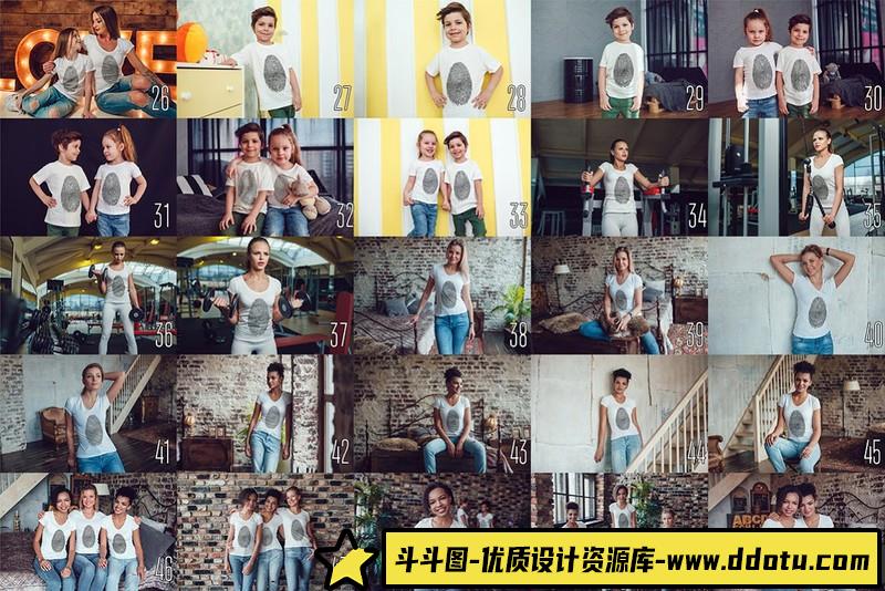 [PS样机模型]100款男性女性T恤PS样机模型套装,PSD智能对象模型一键替换