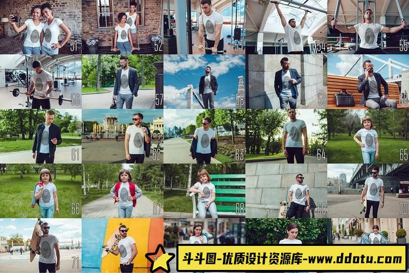 [PS样机模型]100款男性女性T恤PS样机模型套装,PSD智能对象模型一键替换