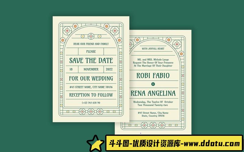 [创意设计]2组创意婚礼邀请函PSD源文件