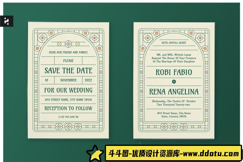 [创意设计]2组创意婚礼邀请函PSD源文件