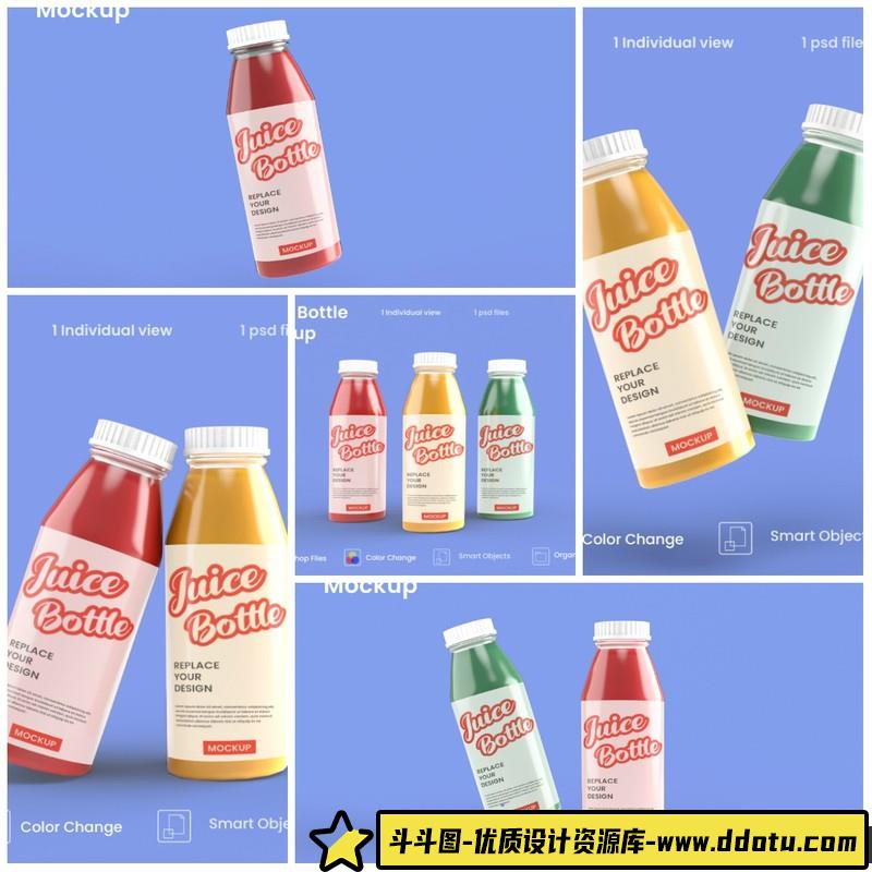 [PS样机模型]果汁玻璃瓶样机-斗斗图