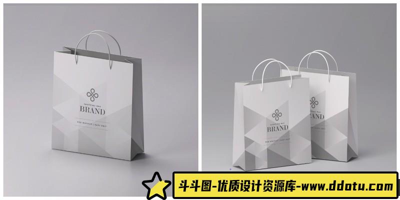 [PS样机模型]5款购物纸袋模型PSD样机-斗斗图