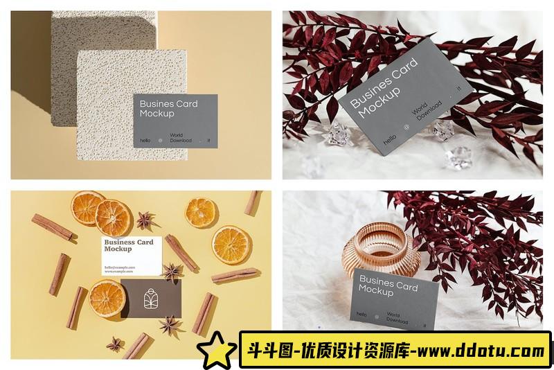 [PS样机模型]10个文具名片PSD样机场景模型