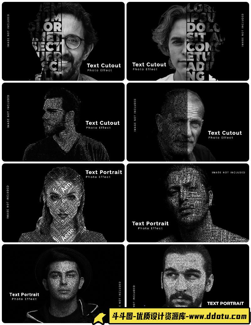 [创意设计]文字排版艺术效果图像PS智能对象一键替换PSD模板