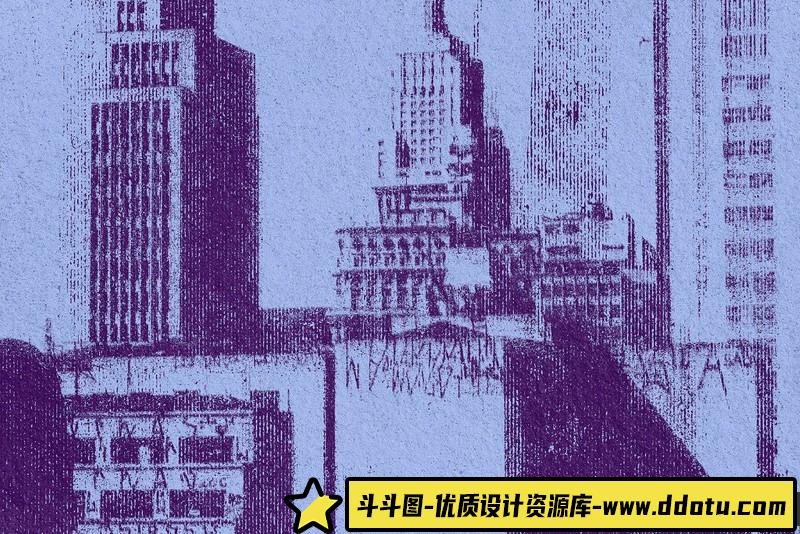 [创意设计]复古墨水变形效果特效智能对象一键替换效果PSD模板