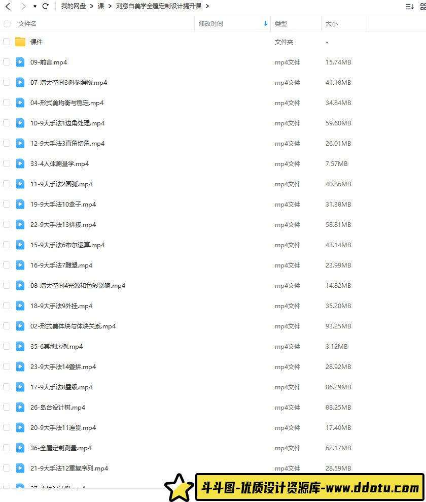 刘意白美学全屋定制设计提升课2022年【画质高清有课件】