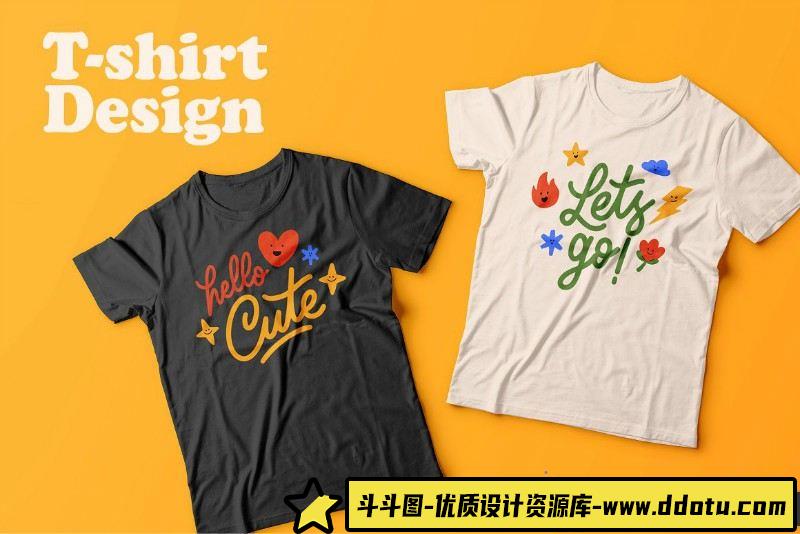 文化美食可爱卡通水果蔬菜文字矢量素材