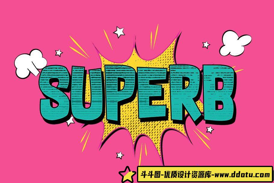 字体设计]
[漫画卡通风格Illustrator文本样式效果Vol.4