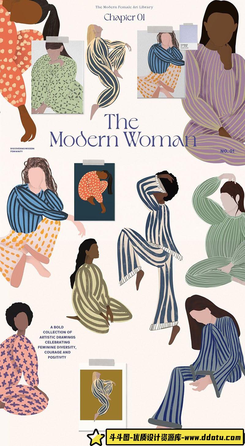 人物相关设计趋势与时尚女性海报素描插画大合集PNG 和矢量 (Ai)