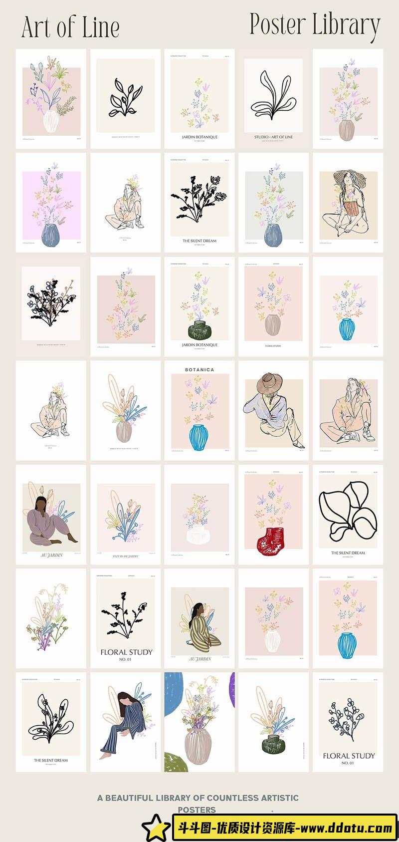 人物相关设计趋势与时尚女性海报素描插画大合集PNG 和矢量 (Ai)