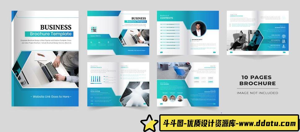 画册展板企业商务宣传用途画册版式设计模板-斗斗图