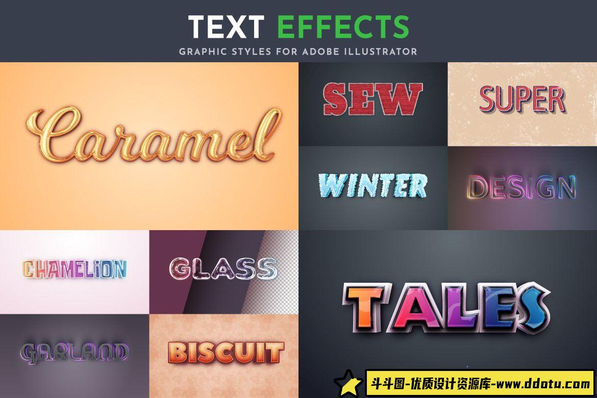 字体设计100种可编辑矢量效果文本字体样式设计合集第二季 Part 2