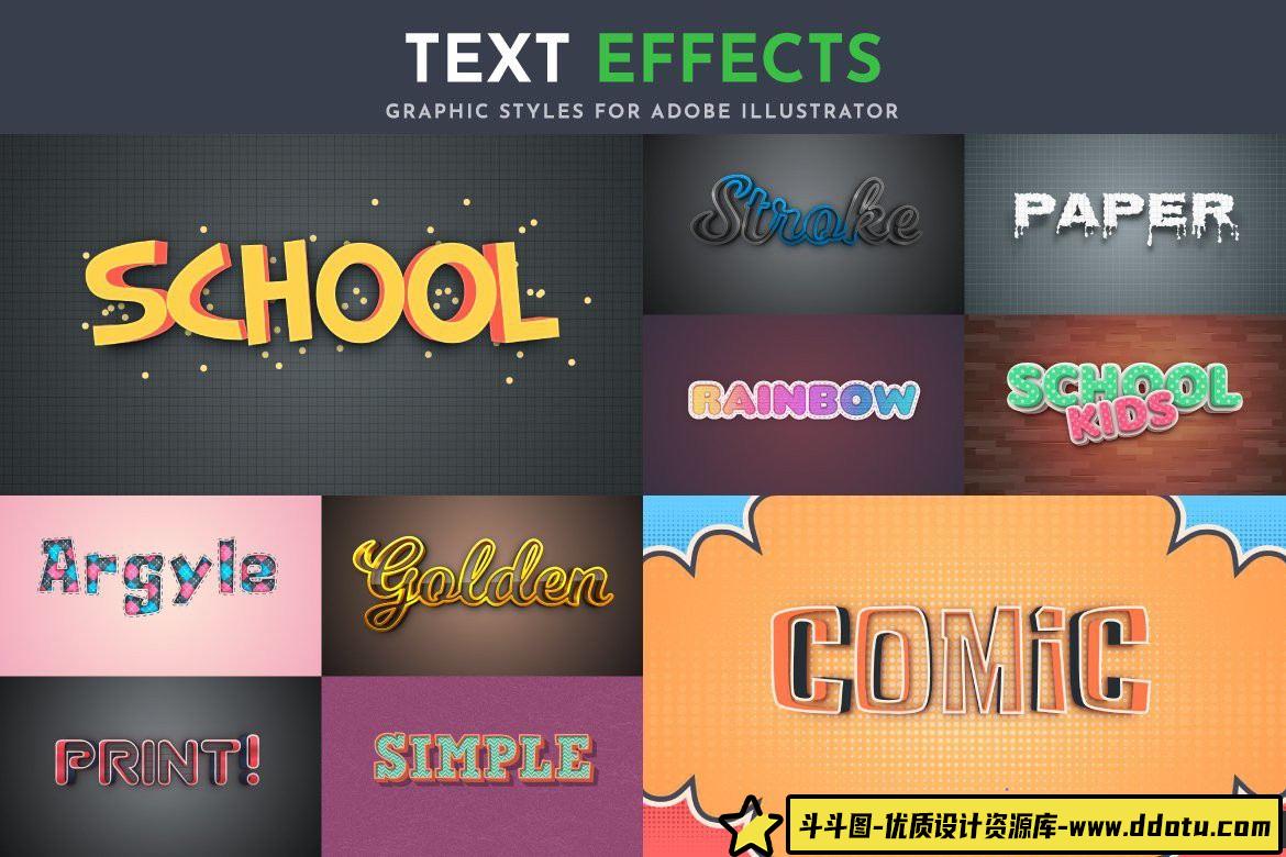 字体设计100种可编辑矢量效果文本字体样式设计合集第二季 Part 2