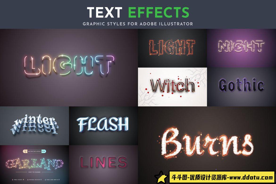 字体设计100种可编辑矢量效果文本字体样式设计合集第二季 Part 2