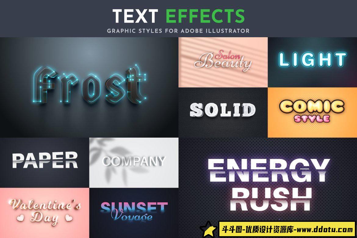 字体设计100种可编辑矢量效果文本字体样式设计合集第二季 Part 2