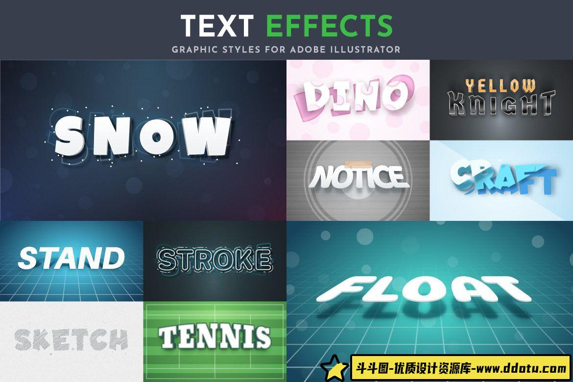 字体设计100种可编辑矢量效果文本字体样式设计合集第二季 Part 2