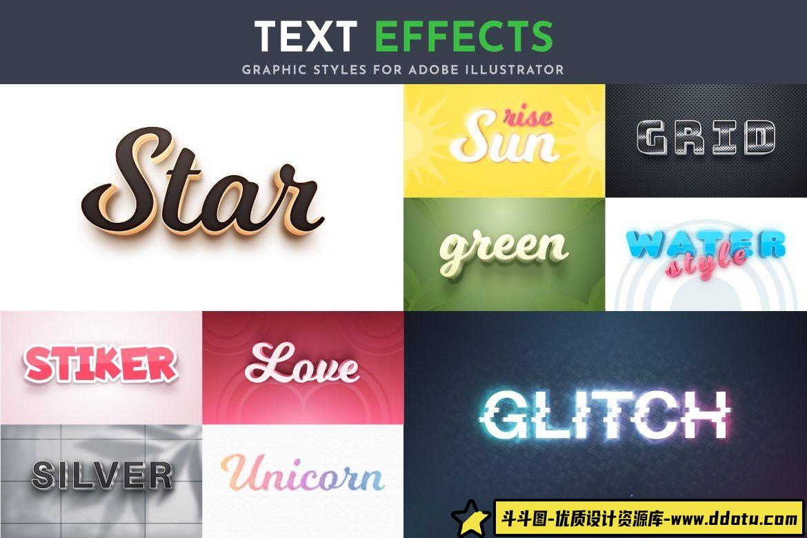 字体设计100种可编辑矢量效果文本字体样式设计合集第二季 Part 2