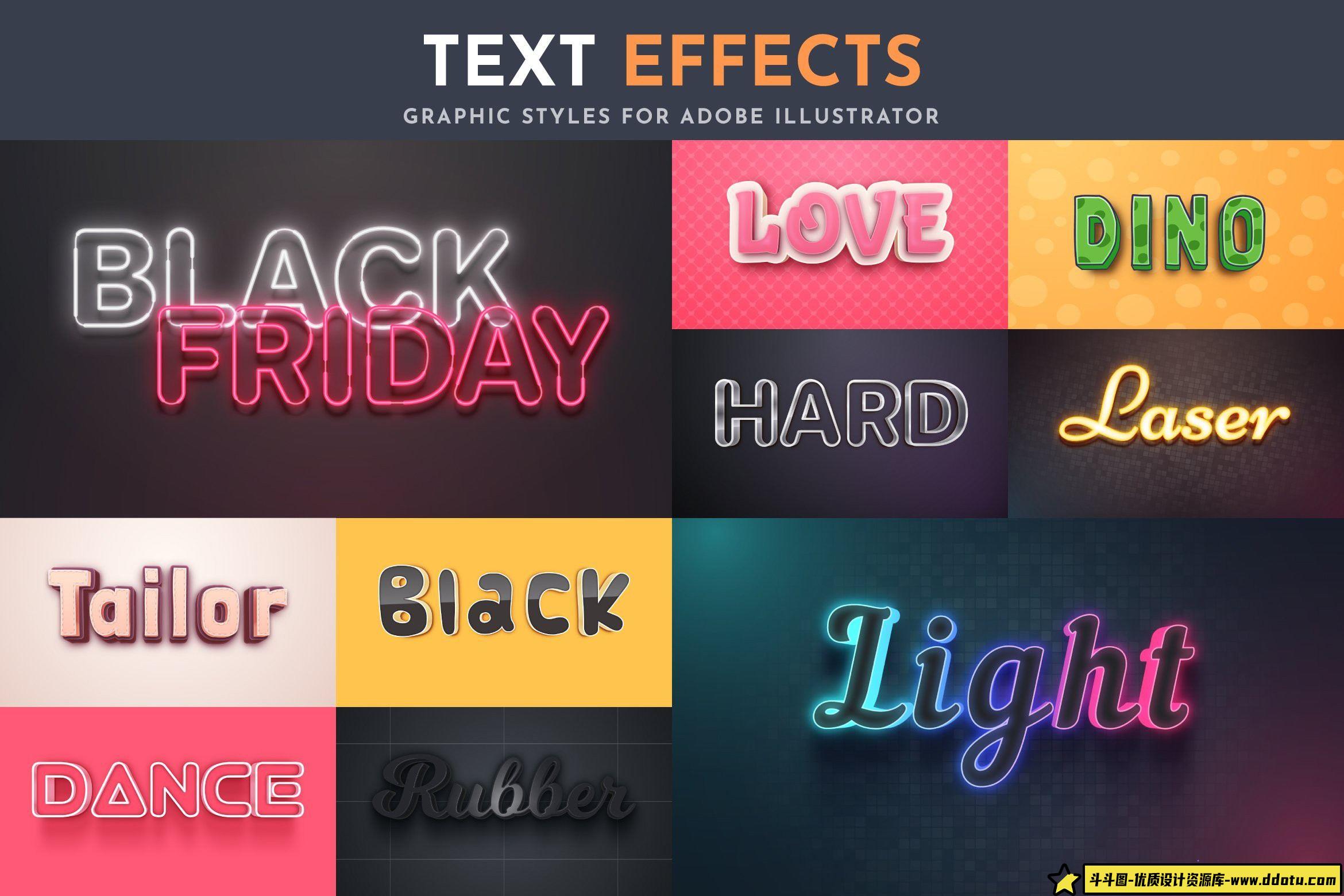 字体设计100种可编辑矢量效果文本字体样式设计合集第三季 Part 3