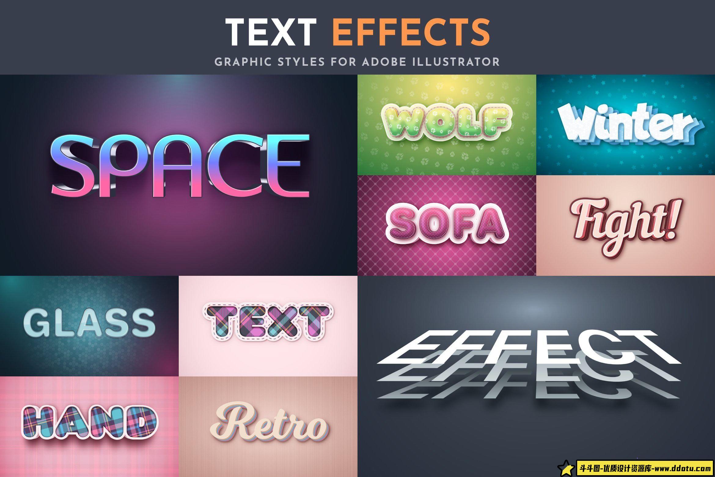 字体设计100种可编辑矢量效果文本字体样式设计合集第三季 Part 3