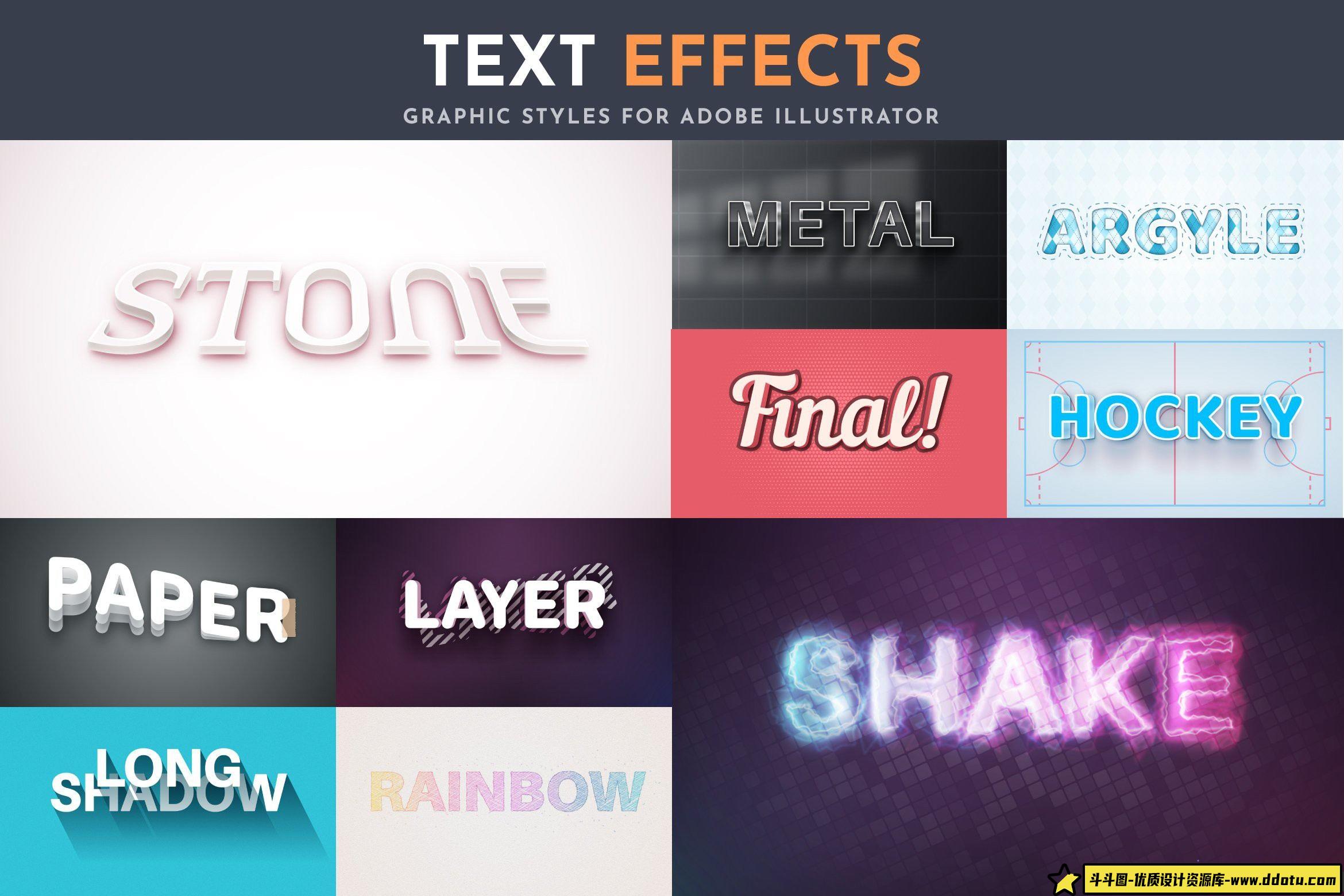 字体设计100种可编辑矢量效果文本字体样式设计合集第三季 Part 3