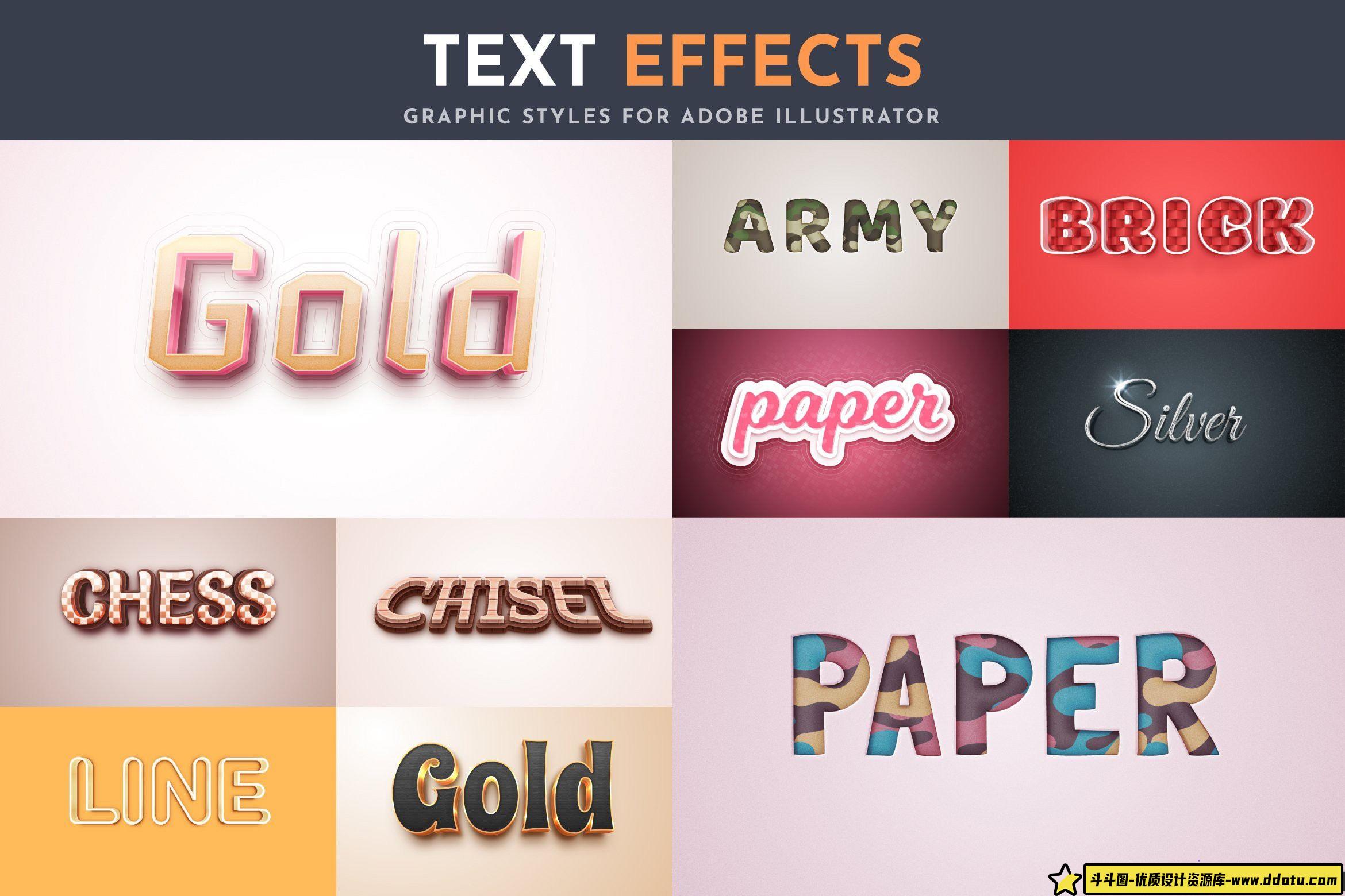 字体设计100种可编辑矢量效果文本字体样式设计合集第三季 Part 3