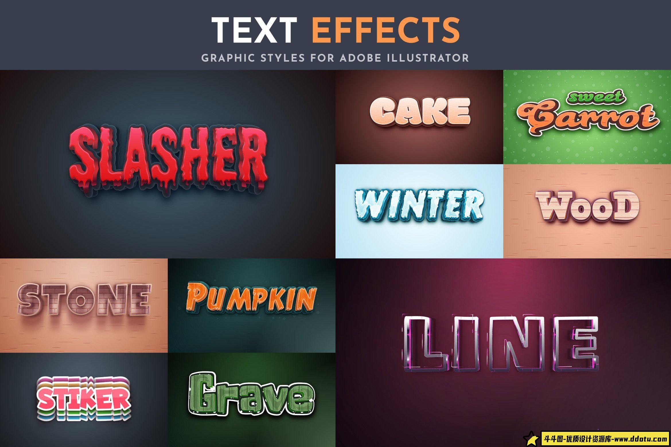 字体设计100种可编辑矢量效果文本字体样式设计合集第三季 Part 3