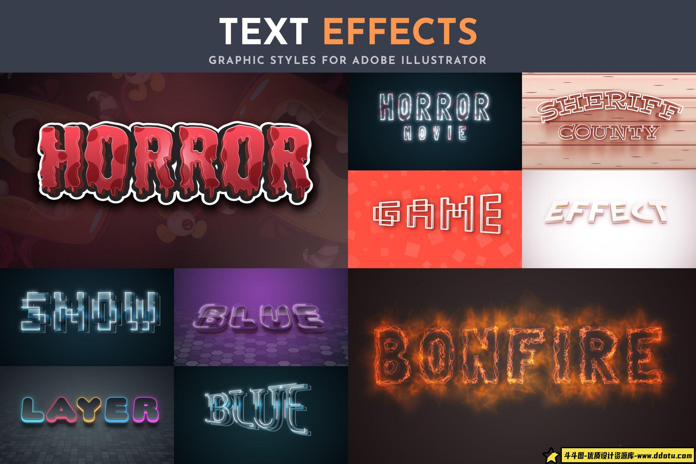 字体设计100种可编辑矢量效果文本字体样式设计合集第三季 Part 3