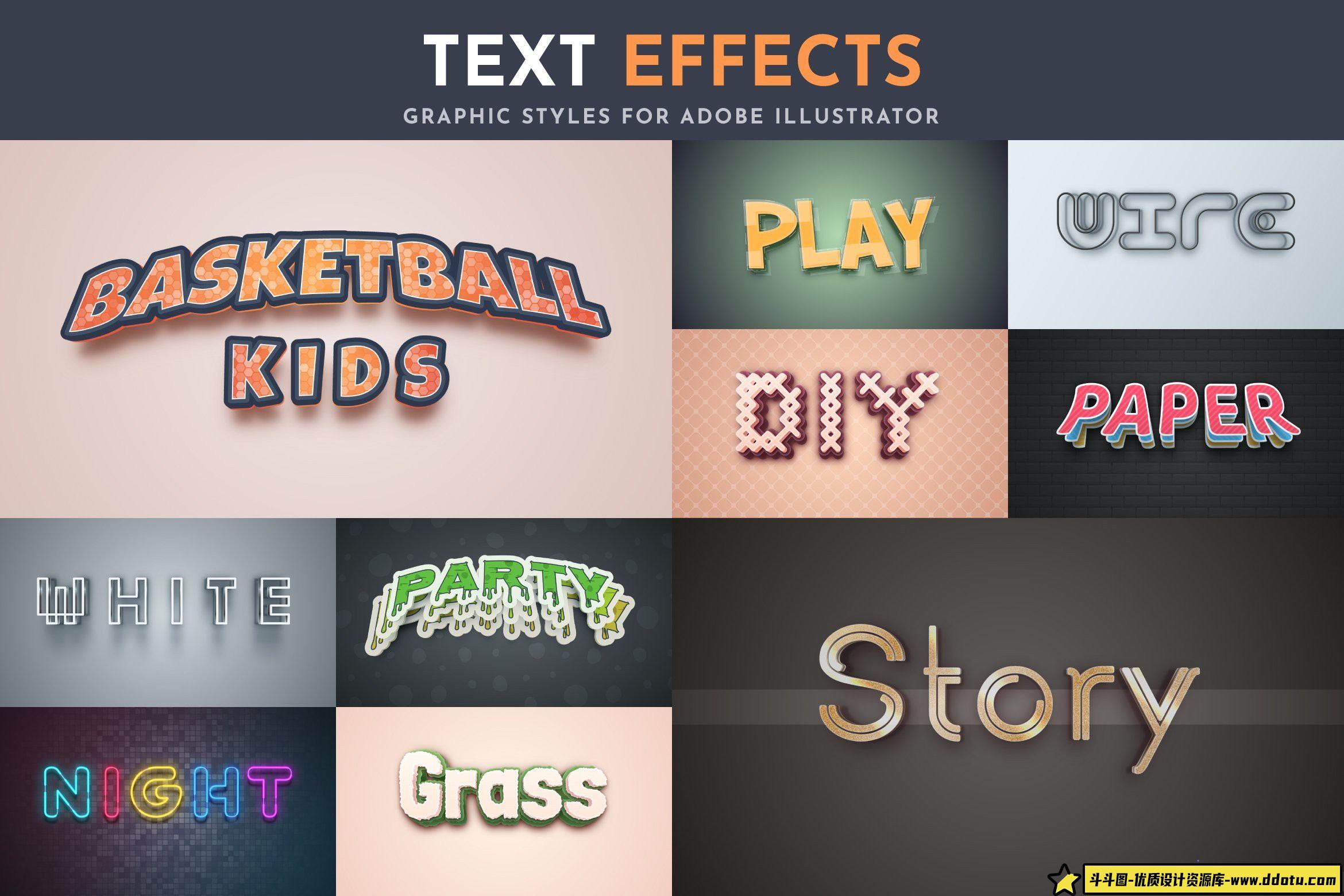 字体设计100种可编辑矢量效果文本字体样式设计合集第三季 Part 3